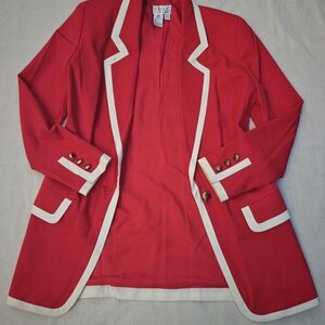 Episode Carolyn Wight Freeman 80s Wool Military Blazer Red White Trim US Size 2